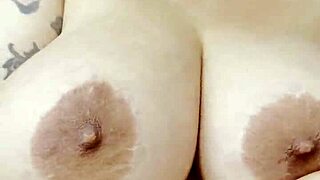 Intense Big Tits Babe Sucking and Riding Dildo