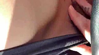 latina finds a beautiful spot outdoors after shopping to masturbate and squirt