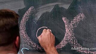 I Feel So Aroused Jerking to Chalk Boobs Now Bedding Lesbian Duo