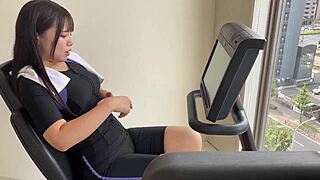 Energetic Japanese babe, want to get fucked romantically in this hotel amateur video?