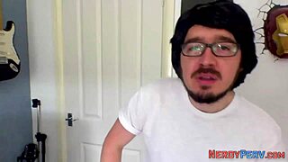 This busty Brit casually tricks a dweeb into some head action during a wild encounter