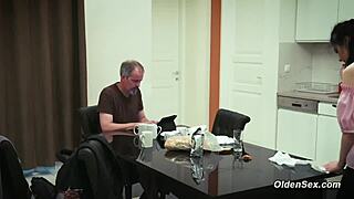 I Feel So Aroused Seducing And Fucking Older Man In Kitchen