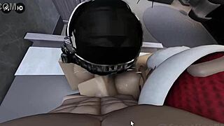 Two horny sluts with big asses and huge tits meet ingame for deepthroat cock fucking in wild 3some action part 1.