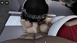 Two horny sluts with big asses and huge tits meet ingame for deepthroat cock fucking in wild 3some action part 1.