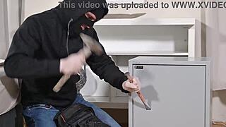 Brunette Miami uses double penetration threesome with big cocks to handle intense robbery situation.