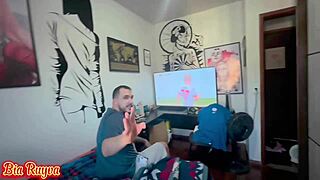 Flamenguista takes it doggystyle from Bayer during a live young Brazilian encounter