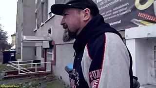 an extreme fat belly woman with glasses experiences intense action in a rough pickup encounter