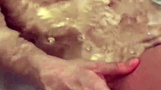 today my wife washed her body slowly in the bath before sex i got excited touching her nipples