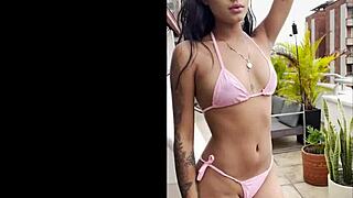 Mia Caliente's first porn video as tall sexy teen takes huge creampie in pussy