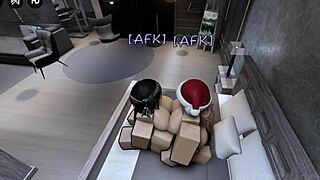 Two horny sluts with big asses and huge tits meet ingame for deepthroat cock fucking in wild 3some action part 1.