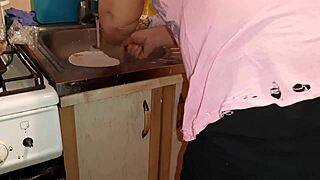 i secretly and riskily masturbate next to this hot milf in the kitchen... oh god