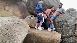 Why don't we fuck this Latina amateur on the beach?