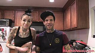 Hey, check out this alt babe teasing her pussy in a backstage goth photoshoot! 😈📸