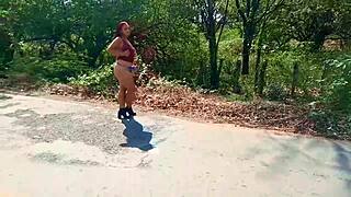 Hey milf, why flash your natural tits and ass in public street exhibitionism outdoors in Cancun Mexico like a slutty amateur?