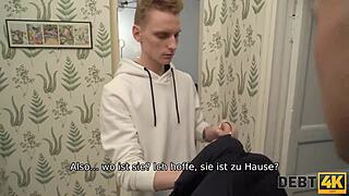 Debt4k Russian Shopaholic Gets Fucked By Debt Collector In Husband's Presence