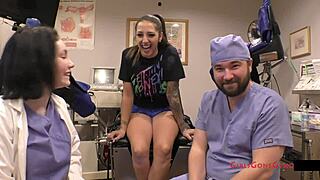stefania mafra gets tanned latina body in gloves for nurse physical exam