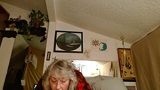 american woman wakes up jay on his birthday with retro roleplay, big tits dildo riding, and verbal humiliation in blue films.