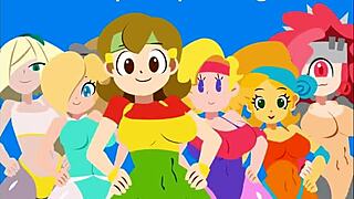 Minus8 workout video extended with big tits cartoon lesbians in leggings action 🔥💪