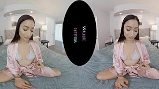 vrallure petite asian avery black masturbates with vibrator in solo