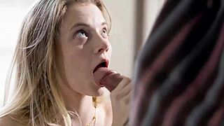 horny teen lets older guy deepthroat and ride her pussy to cheer him up