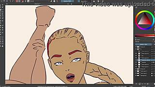 Ebony Big Titties Oiled Up With Dildo Play In Pussy And Ass