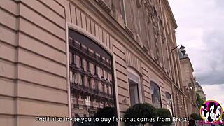 Stunning Alice Axx arrives in Paris with her hairy beaver and big natural tits for intense anal sex