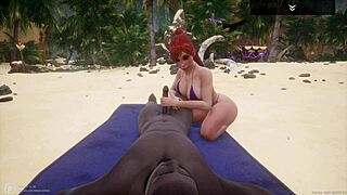 Big Ass Big Tit Curvy White Milf Serenia Fucks First Big Black Cock Nero on Beach