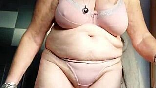 Granny Slut Fucks Hairy Pussy with Cucumber