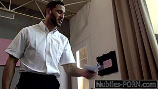 i feel so intense as megan sage gets spanked hard then rides cowgirl on monster cock in garage