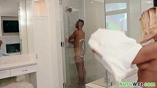 Hey, busty sexy blonde masseuse Cherry Kiss gives wet nuru massage and sucks huge cock Milan Ponjevic