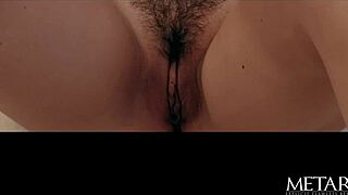 Stunning Model Fingerbangs Her Hairy Pussy To An Intense Orgasm With Sexy Legs And Heels