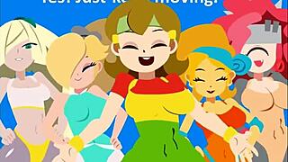 Minus8 workout video extended with big tits cartoon lesbians in leggings action 🔥💪