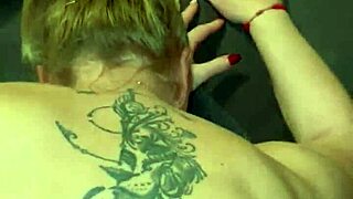 Sexy and cute blonde with big natural tits gives blowjob and gets fucked doggystyle