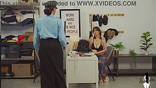 Two hot Latinas caught stealing in a store and forced to go down to get away 😏