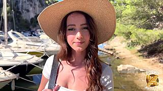 oh wow, this french slut with big natural tits and small waist is such a sexy amateur, her beautiful ass and curves make her crave fucking like crazy!