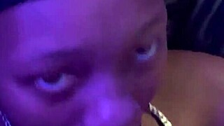 Ebony Beauty Gets Facial from Big Cock Licking and Fucking