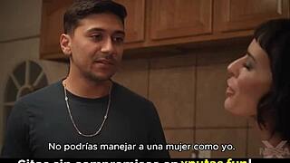 Brunette in stockings fucks passionate spanish submissive