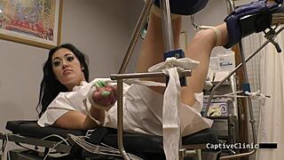 blaire celeste stars as bdsm nurse in pov behind the scenes with latex gloves and deepthroat