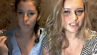 Hey, watch these girls on cam chatting casually! 📹