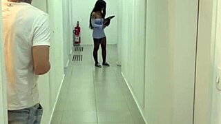 Naughty neighbor full of desire gives in to the well-hung guy next door for bareback action