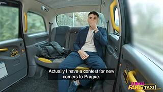 hey, in this female fake taxi ride if you behave well you might get a discount and a fun time