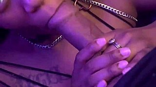 Ebony Beauty Gets Facial from Big Cock Licking and Fucking