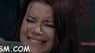 bounded girl gets all wet and excited from her intense torment session with clothes ripped