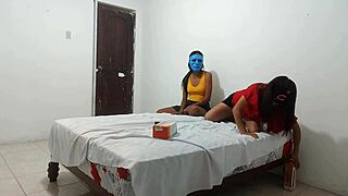 Intriguing My girlfriend brought her best friend for intense blowjob lessons with small cock at home