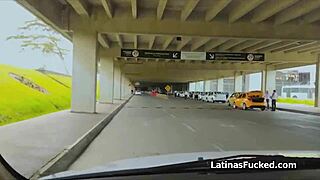 pounding amateur colombian big tit beauty with hardcore blowjob and fake tits bouncing wild