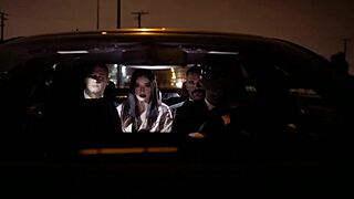 why does this petite 18+ submit her young body to two suited men fingering her small tits in hardcore 3some submission