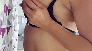 In a THRILLING bondage fantasy, the cute busty blonde milf with big ass SQUIRTS during tied-up hard fucking and cumshot.