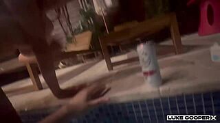 Hey, check out fucking this big natural tits blonde in the pool - Cas Summer!