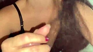 i got pov halloween handjob from busty brunette debora prado on my big cock