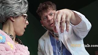 czech granny gets horny with her doctor in hospital room for spooning and riding fun